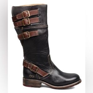 BED STU Black Rustic Teak Dorset Leather Boots 
Size 8